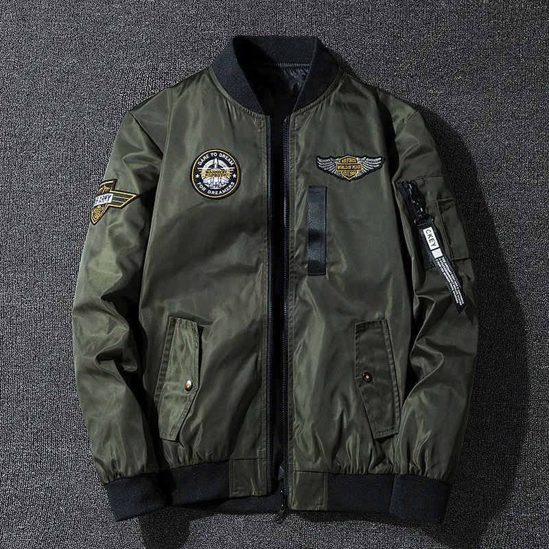 Herren Bomberjacke im Fliegerstil mit Nylon‑Shell, Patch‑Applikationen und Ärmeltasche Nord Taschen
