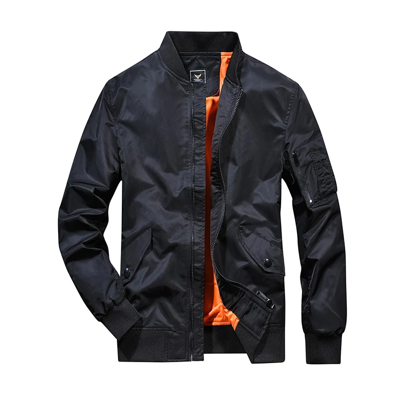 Herren Bomberjacke im Aviator-Utility-Stil mit Ärmeltasche und verstärkten Rippbündchen Nord Taschen