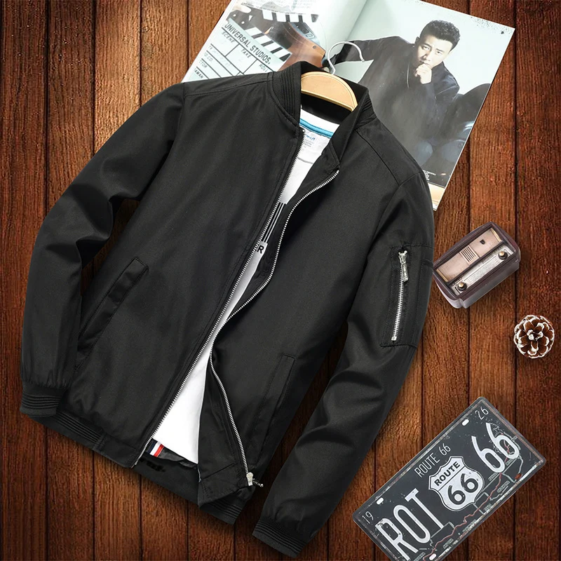 Herren Bomberjacke im Aviator-Microfiber-Look mit Ärmeltasche und gerippten Abschlüssen Nord Taschen