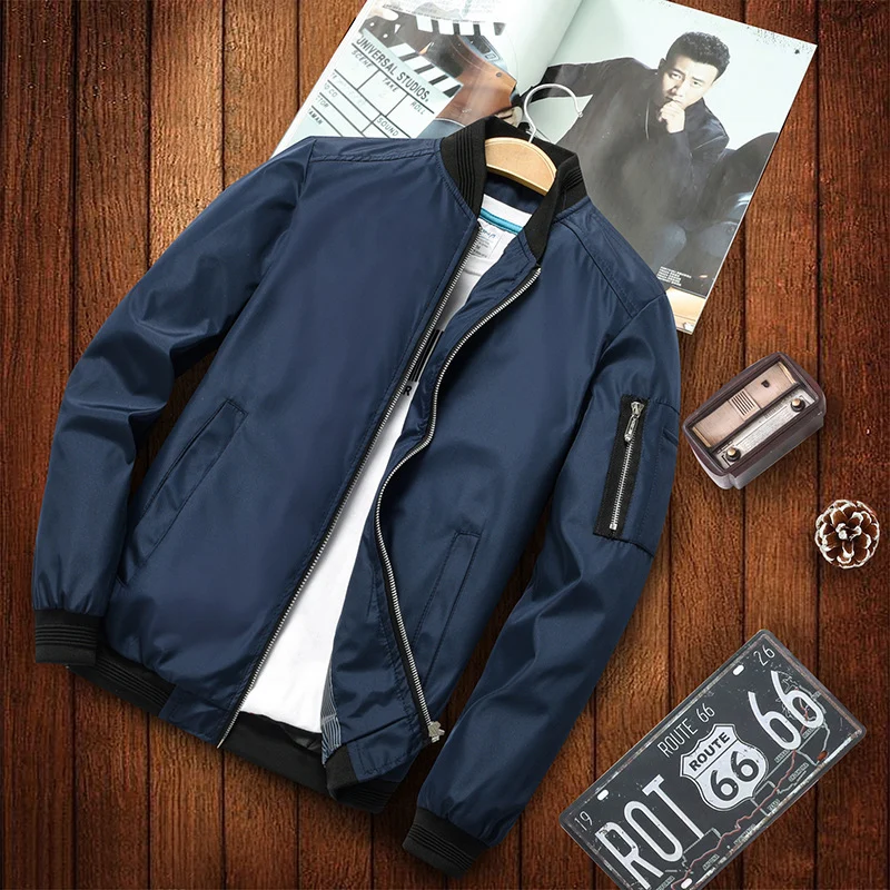 Herren Bomberjacke im Aviator-Microfiber-Look mit Ärmeltasche und gerippten Abschlüssen Nord Taschen