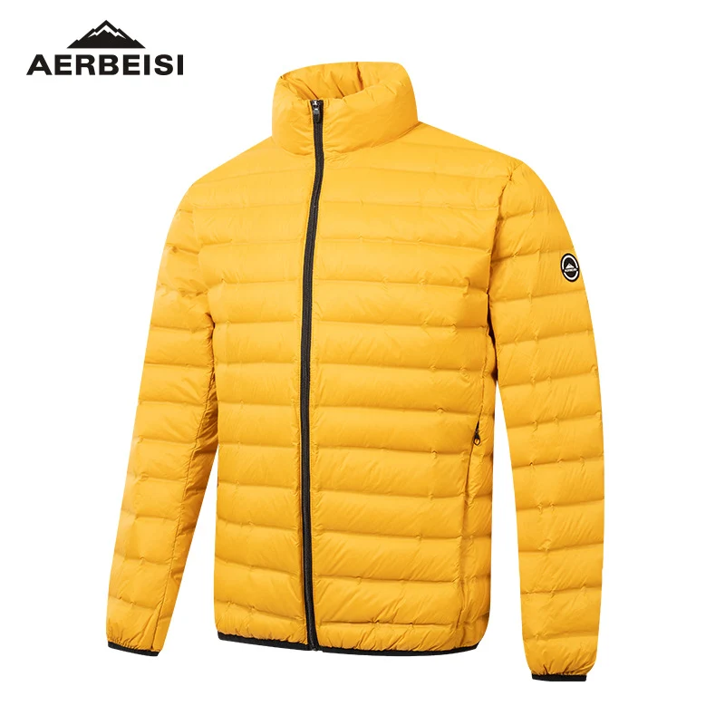 Herren ultraleichte Stepp-Daunenjacke mit Stehkragen Nord Taschen