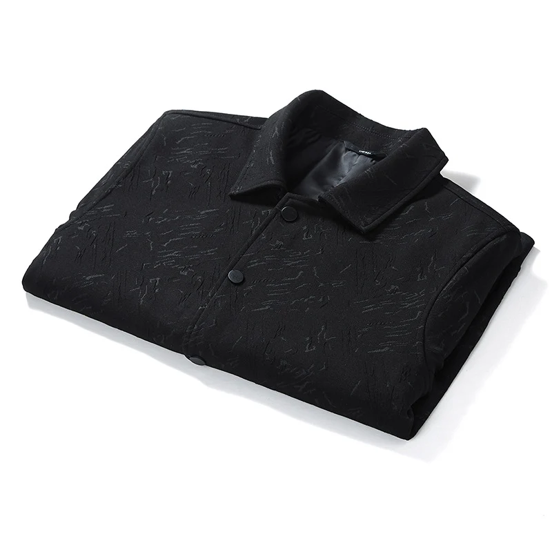 Herren Übergangsjacke im Coach-Stil mit Strukturprint, Druckknopfverschluss und Rippbündchen Nord Taschen