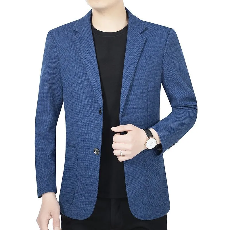 Herren Tailliertes Wollmix-Sakko im Casual-Blazer-Stil mit aufgesetzten Taschen Nord Taschen