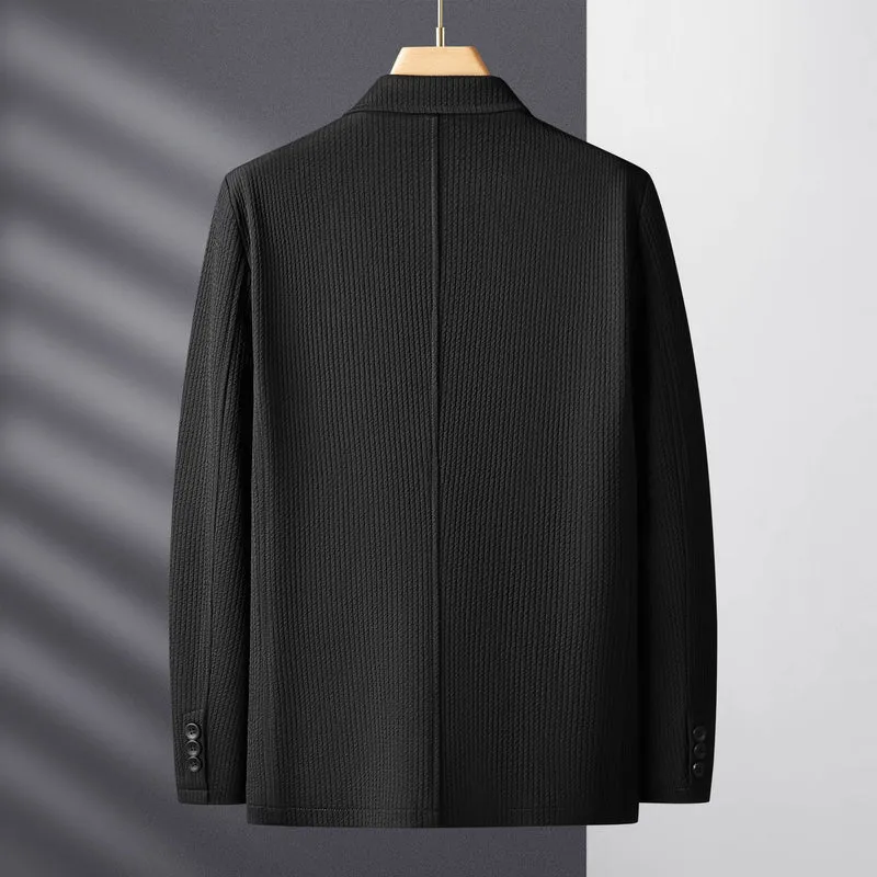 Herren Strukturierter Strickblazer mit Strukturmuster und aufgesetzten Taschen Nord Taschen