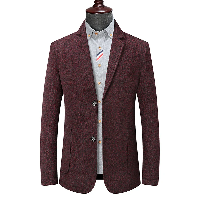 Herren Slim-Fit strukturierter Wollmix-Blazer mit Schalkragenoptik und aufgesetzten Eingrifftaschen Nord Taschen