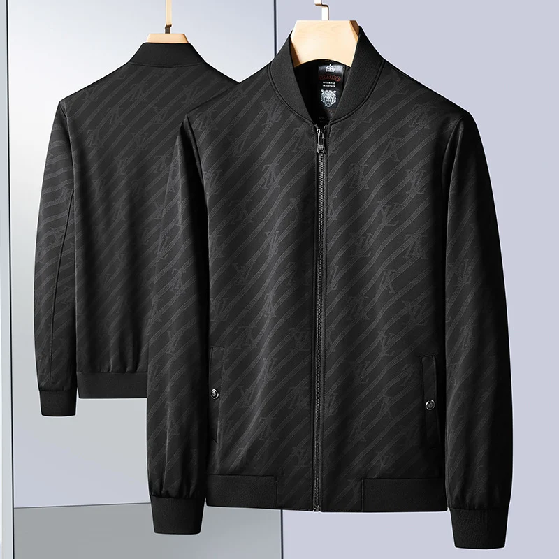 Herren Slim-Fit Jacquard-Bomberjacke mit tonalem Muster, Reißverschluss und Rippbündchen Nord Taschen