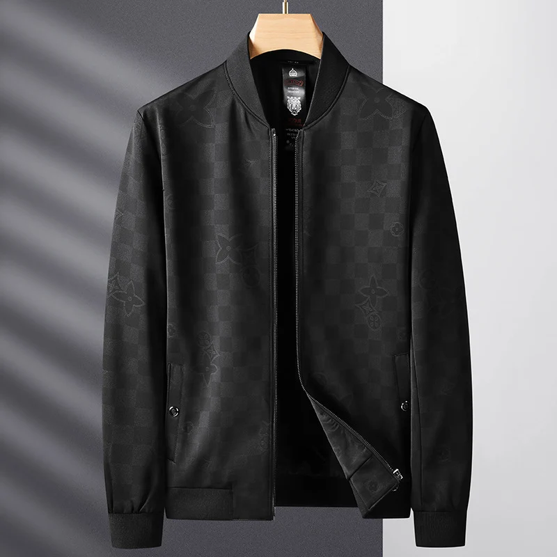 Herren Slim-Fit Jacquard-Bomberjacke mit tonalem Muster, Reißverschluss und Rippbündchen Nord Taschen