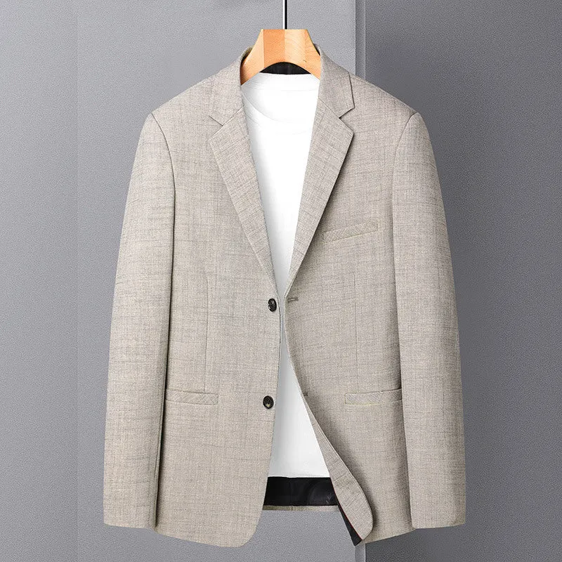 Herren Sakko im Leinen-Look mit schmaler Silhouette und Knopfverschluss Nord Taschen