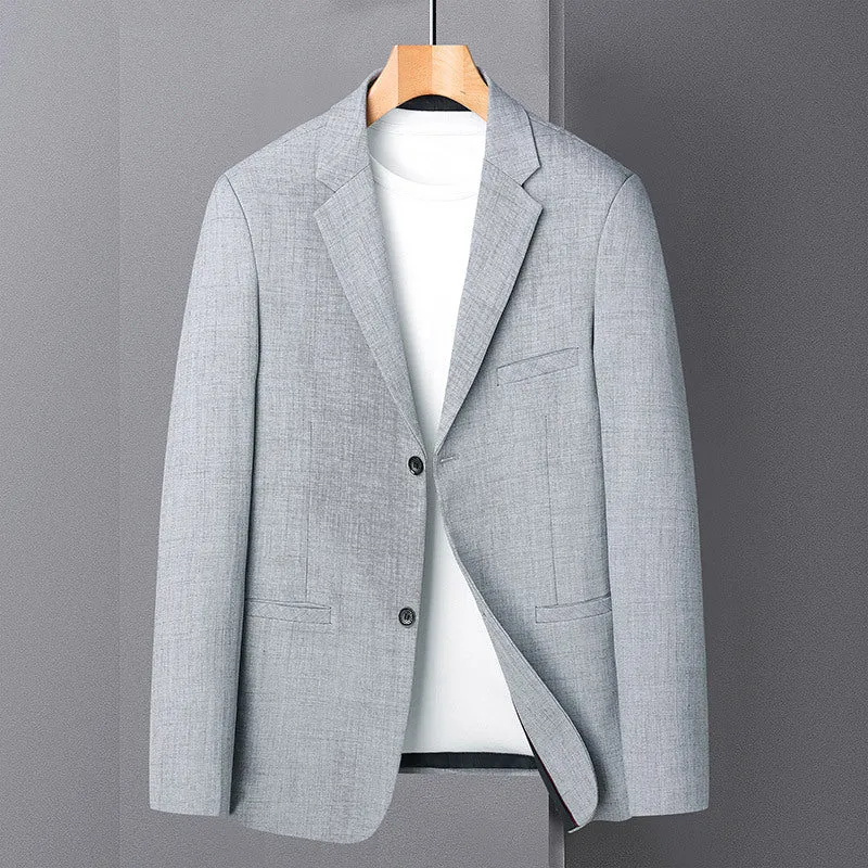 Herren Sakko im Leinen-Look mit schmaler Silhouette und Knopfverschluss Nord Taschen