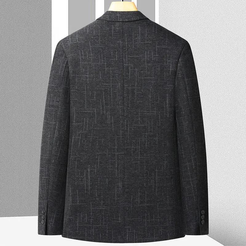 Herren Sakko aus Wollmix mit dezentem Karomuster, leichter Thermo-Innenfütterung und aufgesetzten Taschen Nord Taschen