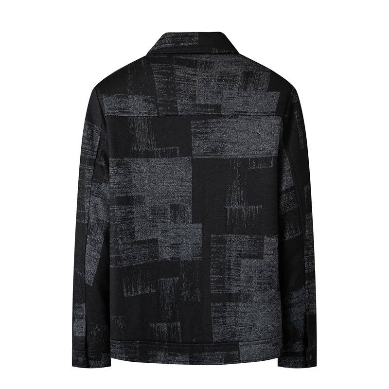 Herren Overshirt-Jacke im Hemdjackenstil mit grafischem Patchmuster und Reißverschluss Nord Taschen