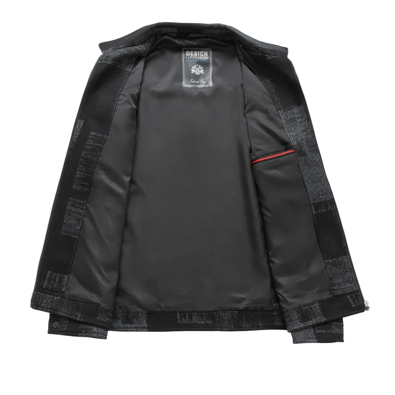 Herren Overshirt-Jacke im Hemdjackenstil mit grafischem Patchmuster und Reißverschluss Nord Taschen