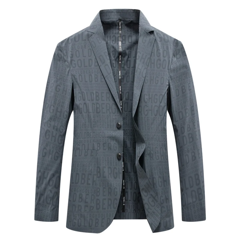 Herren Modernes Slim-Fit Sakko mit dezentem Logo-Jacquard und leichter Innenfütterung Nord Taschen