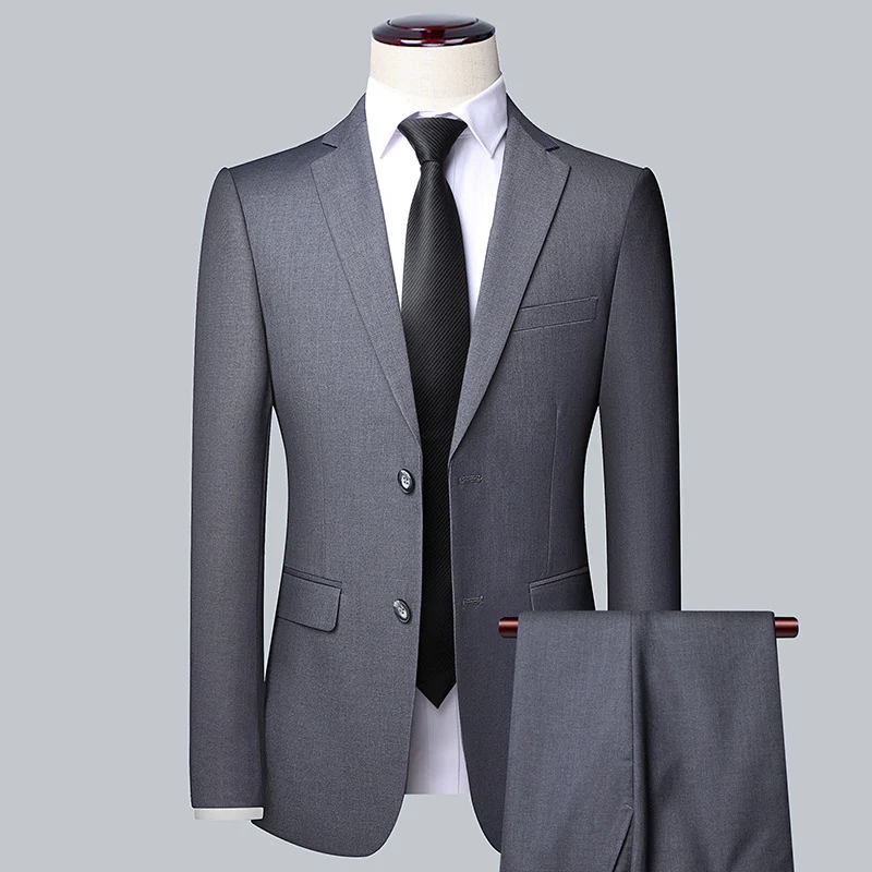 Herren Modernes Slim-Fit Anzug-Sakko mit feiner Struktur, leichtem Stretch und Pattentaschen Nord Taschen