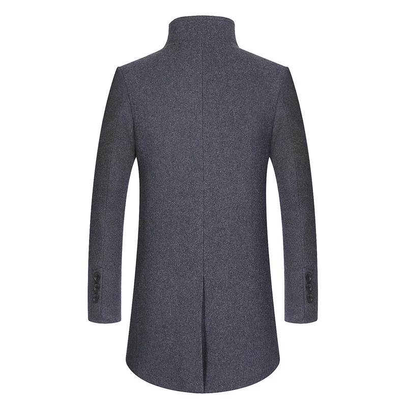 Herren Moderner Wollmix-Chesterfieldmantel mit gesteppter Thermofutter-Innenlage und erhöhtem Stehkragen Nord Taschen