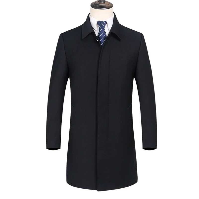 Herren Moderner Business-Mantel mit leichtem Thermofutter und geradem Schnitt Nord Taschen