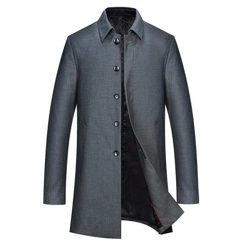 Herren Moderner Business-Mantel mit leichtem Thermofutter und geradem Schnitt Nord Taschen