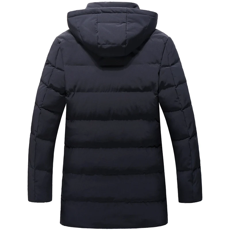 Herren Mittellanger Steppparka mit Kapuze und winddichter Thermoisolierung Nord Taschen