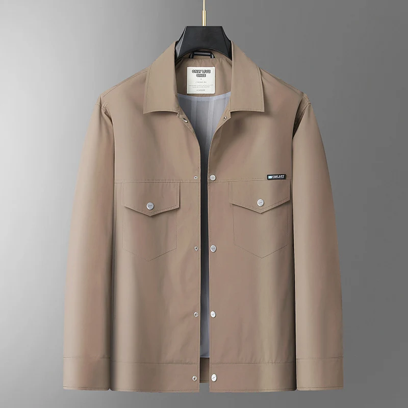 Herren Leichte Worker-Overshirt aus wasserabweisender Mikrofaser mit Druckknopf-Leiste und aufgesetzten Brusttaschen Nord Taschen