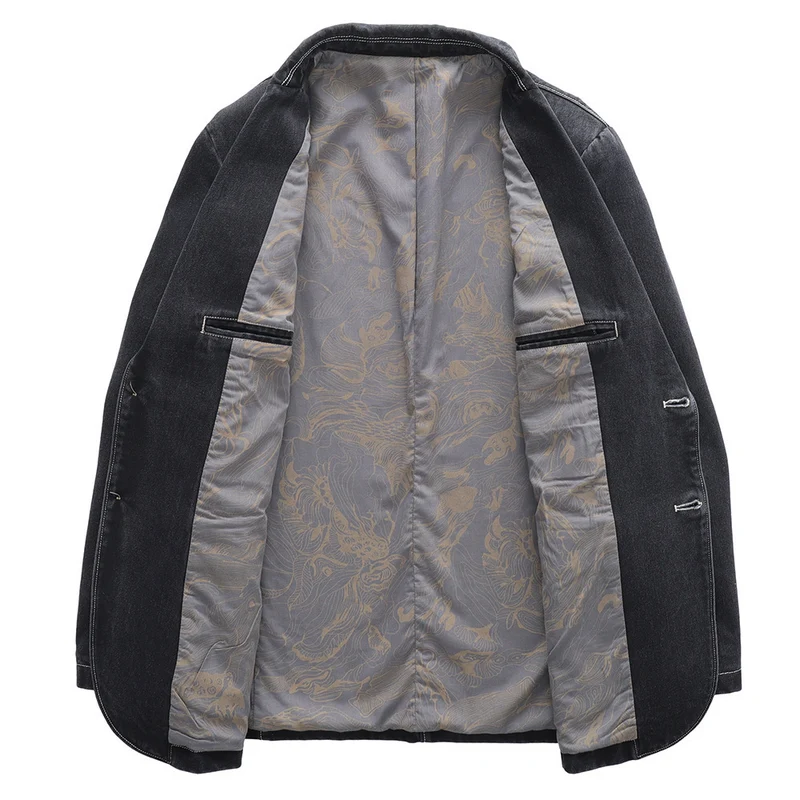 Herren Baumwoll-Denim-Sakko im Vintage‑Look mit Kontrastnähten Nord Taschen