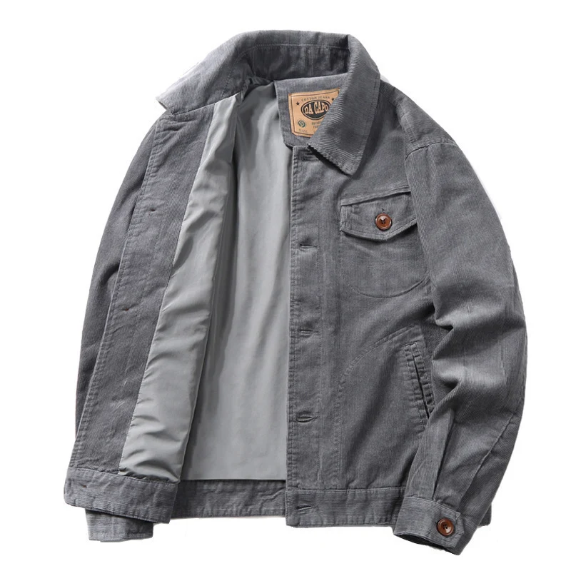 Herren Baumwoll-Cordjacke im Worker-Blouson mit leichtem Innenfutter Nord Taschen