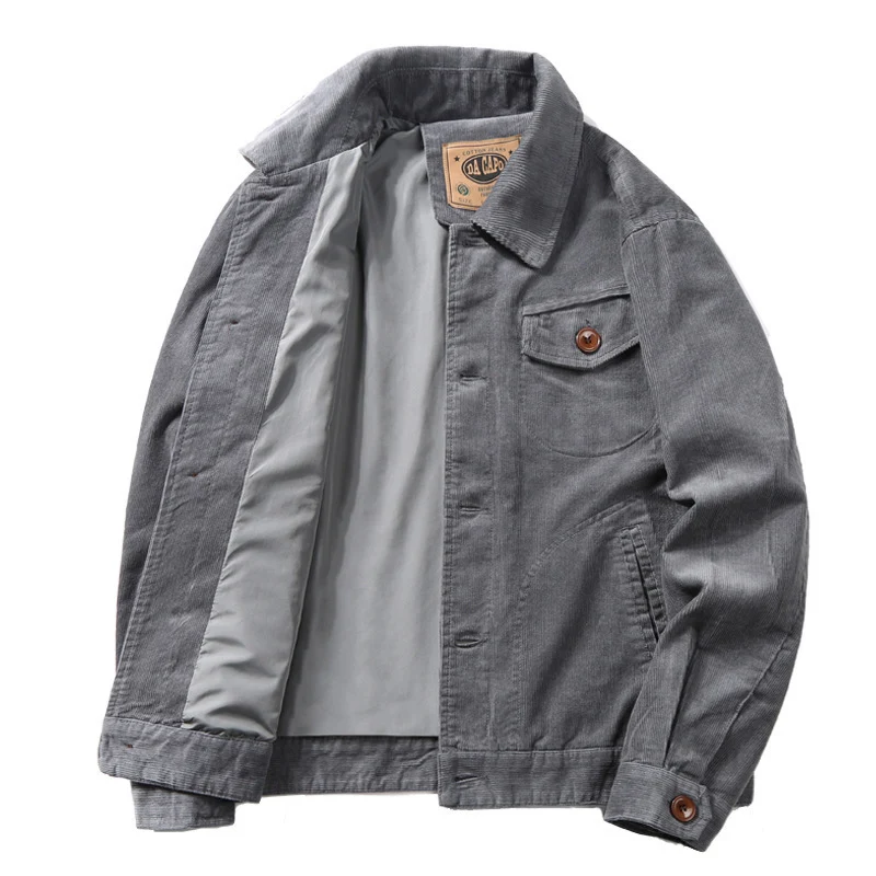 Herren Baumwoll-Cordjacke im Worker-Blouson mit leichtem Innenfutter Nord Taschen