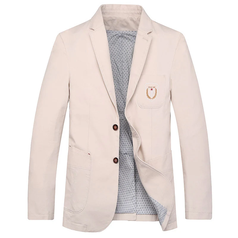 Herren Baumwoll-Blazer im Casual-Worker-Stil mit Brusttasche und Emblem Nord Taschen
