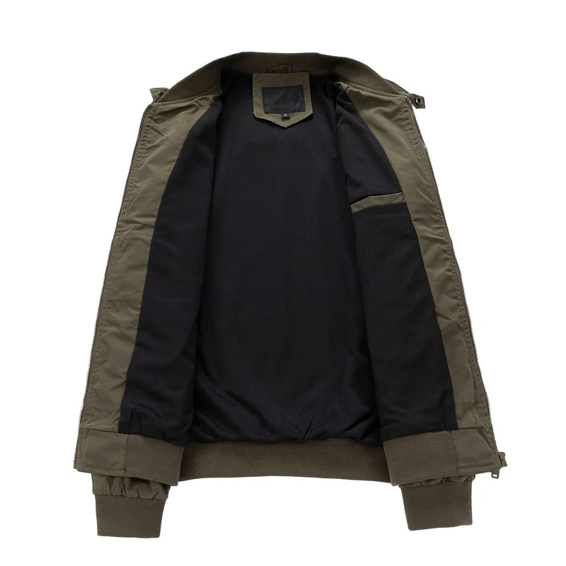 Herren Aviator-inspirierte Windbreaker-Bomberjacke mit Stehkragen und Mesh-Innenfutter Nord Taschen