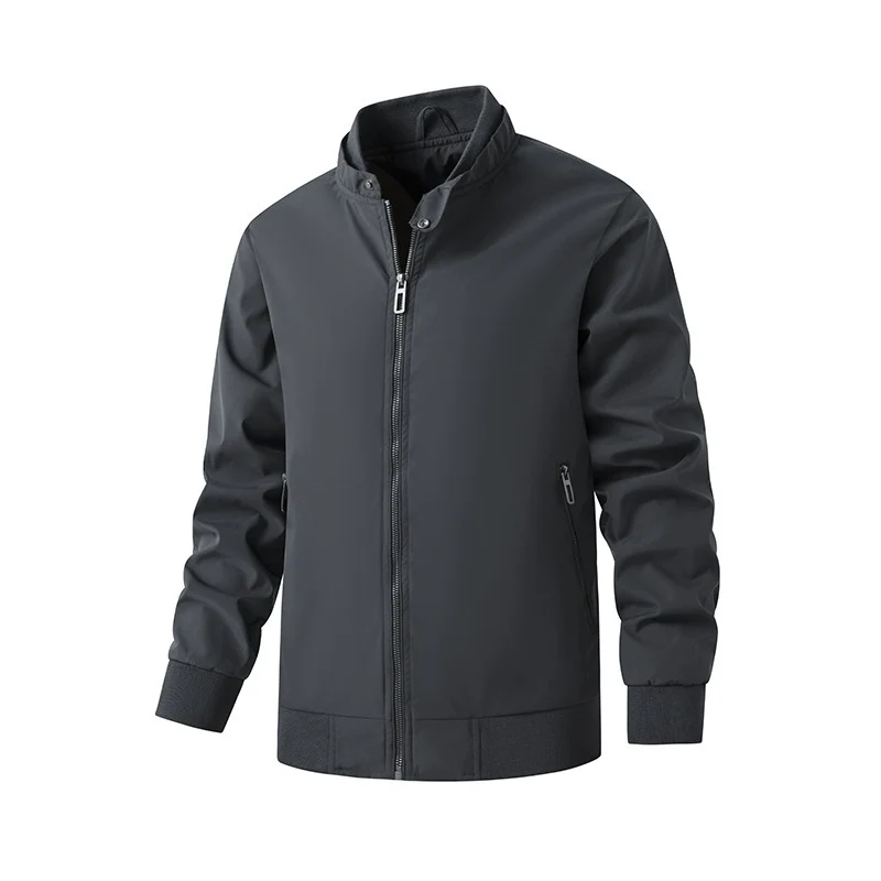Herren Aviator-inspirierte Windbreaker-Bomberjacke mit Stehkragen und Mesh-Innenfutter Nord Taschen