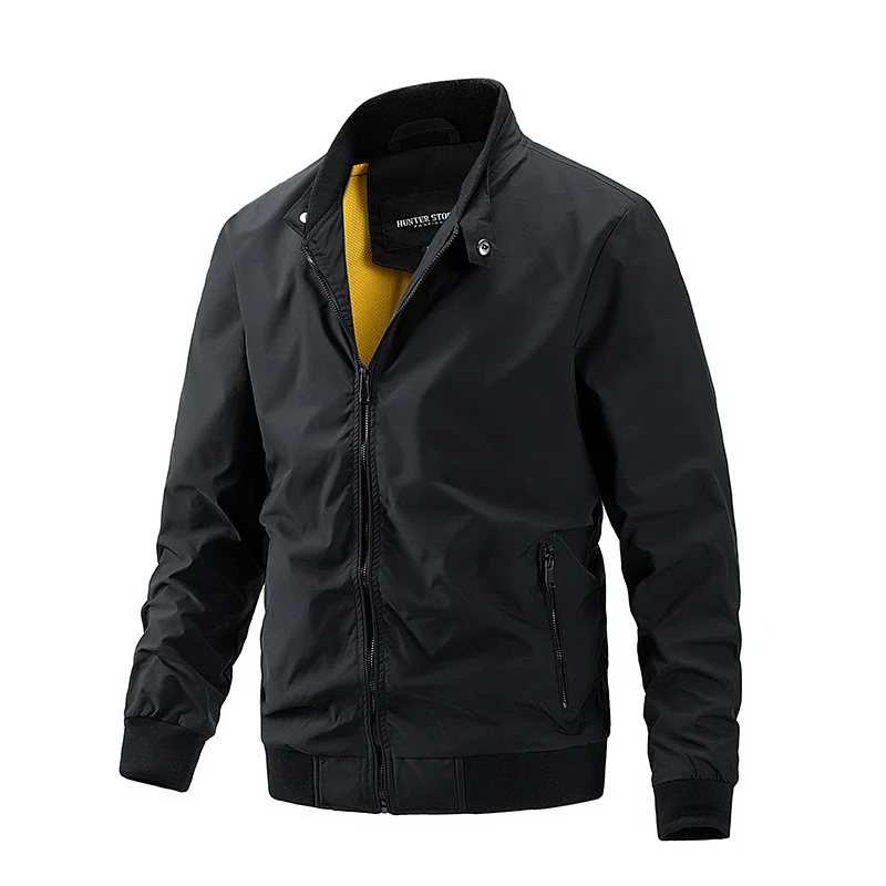 Herren Aviator-inspirierte Windbreaker-Bomberjacke mit Stehkragen und Mesh-Innenfutter Nord Taschen