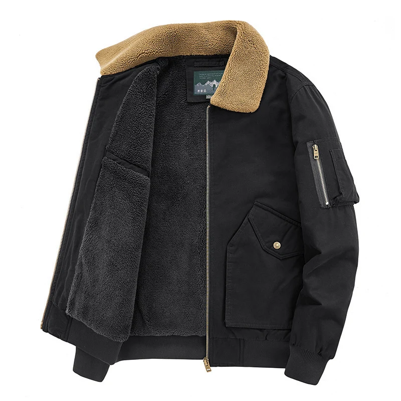 Herren Aviator-Blouson mit Sherpa-Kragen und Thermo-Teddyfutter Nord Taschen