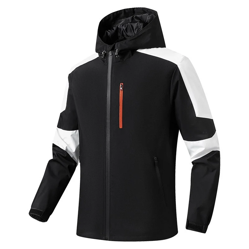 Herren Atmungsaktive Softshell‑Hardshell‑Hybridjacke mit Kapuze und wasserdichten Reißverschlusstaschen Nord Taschen