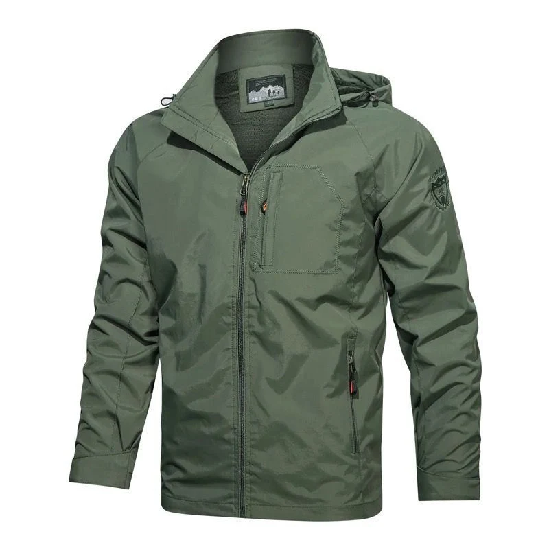 Herren Atmungsaktive Softshell-Fieldjacke mit Kapuze, wasserabweisender Shell und multifunktionaler Brusttasche Nord Taschen