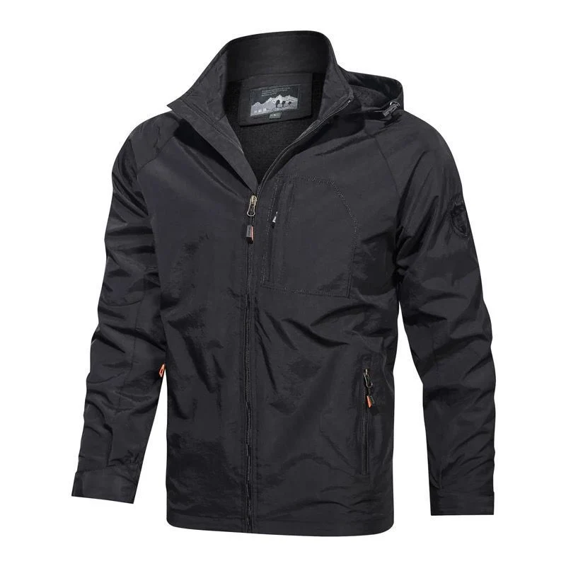 Herren Atmungsaktive Softshell-Fieldjacke mit Kapuze, wasserabweisender Shell und multifunktionaler Brusttasche Nord Taschen