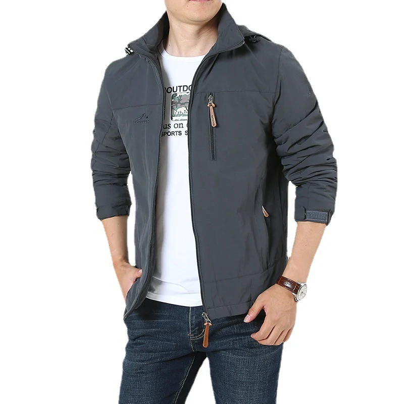 Herren Atmungsaktive Minimalistische Softshell‑Fieldjacke mit Stehkragen und Brustzip Nord Taschen