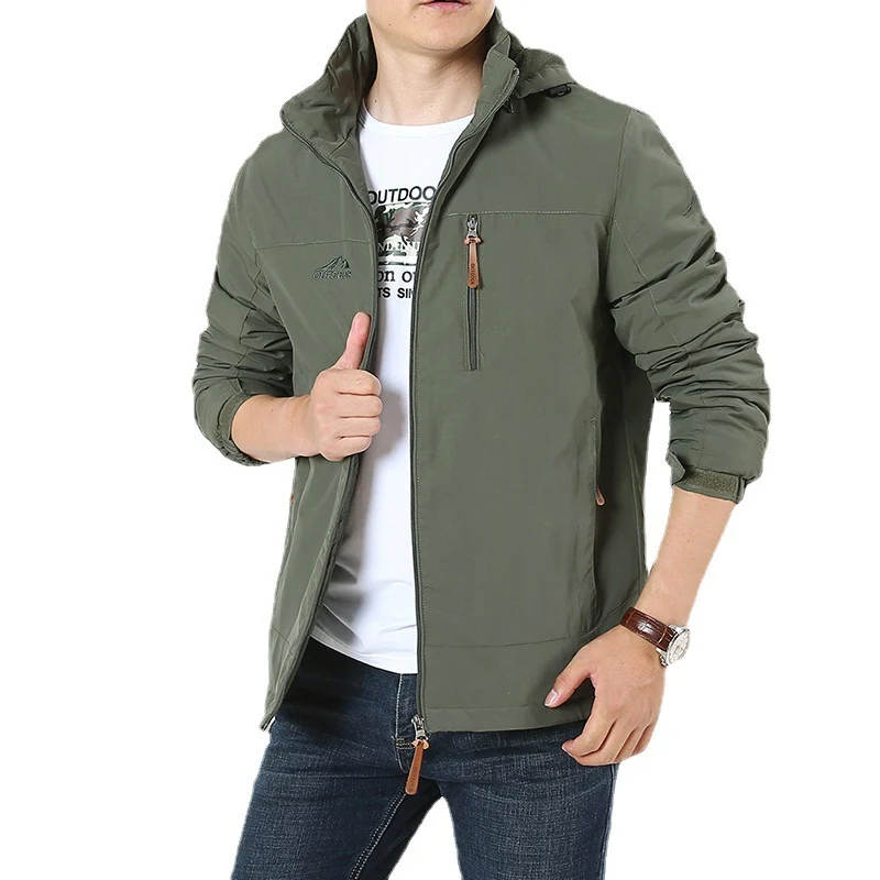 Herren Atmungsaktive Minimalistische Softshell‑Fieldjacke mit Stehkragen und Brustzip Nord Taschen