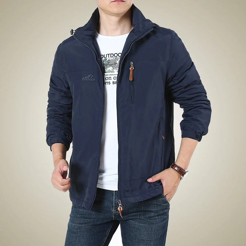 Herren Atmungsaktive Minimalistische Softshell‑Fieldjacke mit Stehkragen und Brustzip Nord Taschen
