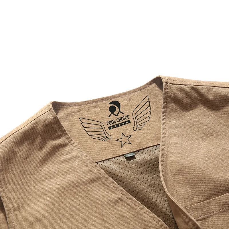 Herren Ärmellose Utility-Weste mit Knopfverschluss großen Aufgesetzten Fronttaschen und leichtem Mesh-Futter Nord Taschen