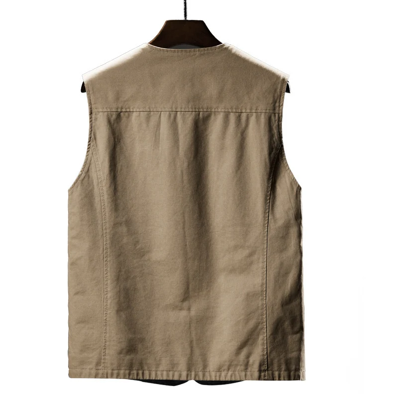 Herren Ärmellose Utility-Weste mit Knopfverschluss großen Aufgesetzten Fronttaschen und leichtem Mesh-Futter Nord Taschen