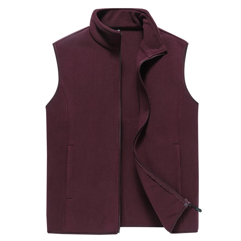 Herren Ärmellose Microfleece‑Weste mit Stehkragen und verdecktem Zweiwege-Reißverschluss Nord Taschen