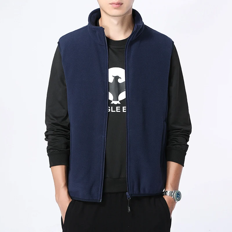 Herren Ärmellose Microfleece‑Weste mit Stehkragen und verdecktem Zweiwege-Reißverschluss Nord Taschen