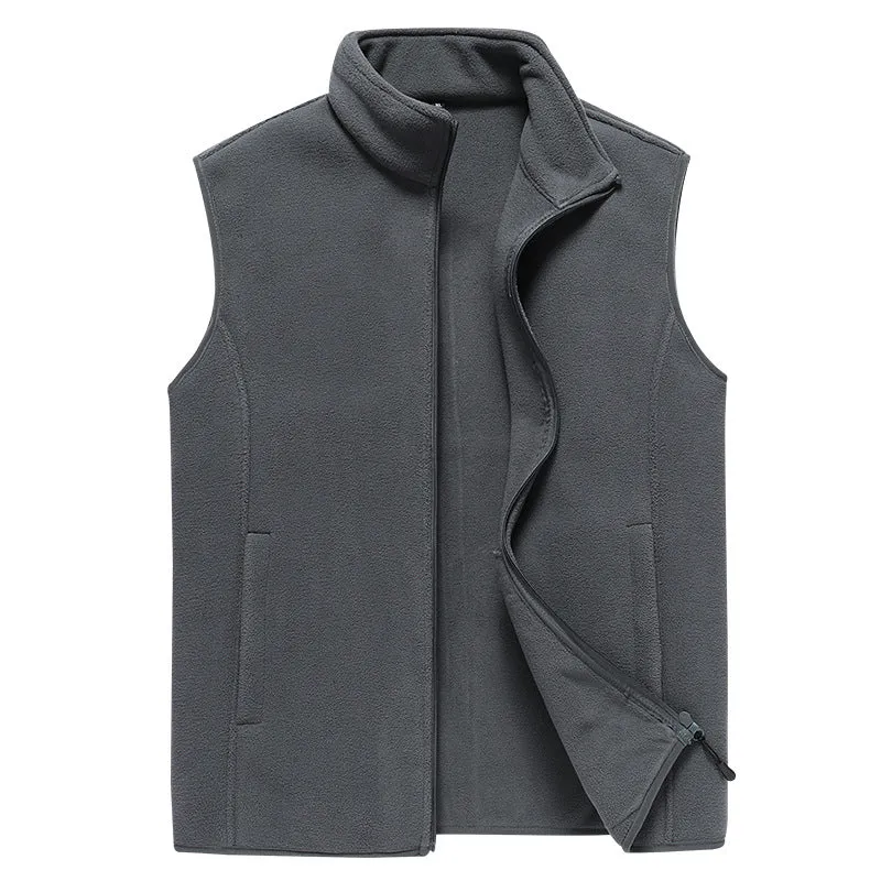 Herren Ärmellose Microfleece‑Weste mit Stehkragen und verdecktem Zweiwege-Reißverschluss Nord Taschen