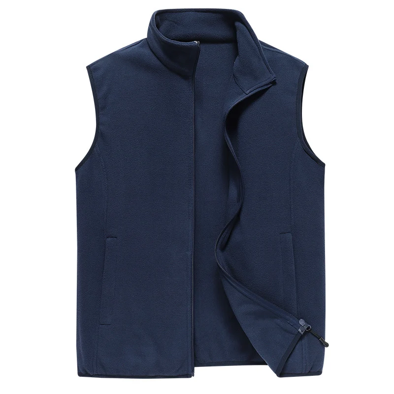 Herren Ärmellose Microfleece‑Weste mit Stehkragen und verdecktem Zweiwege-Reißverschluss Nord Taschen