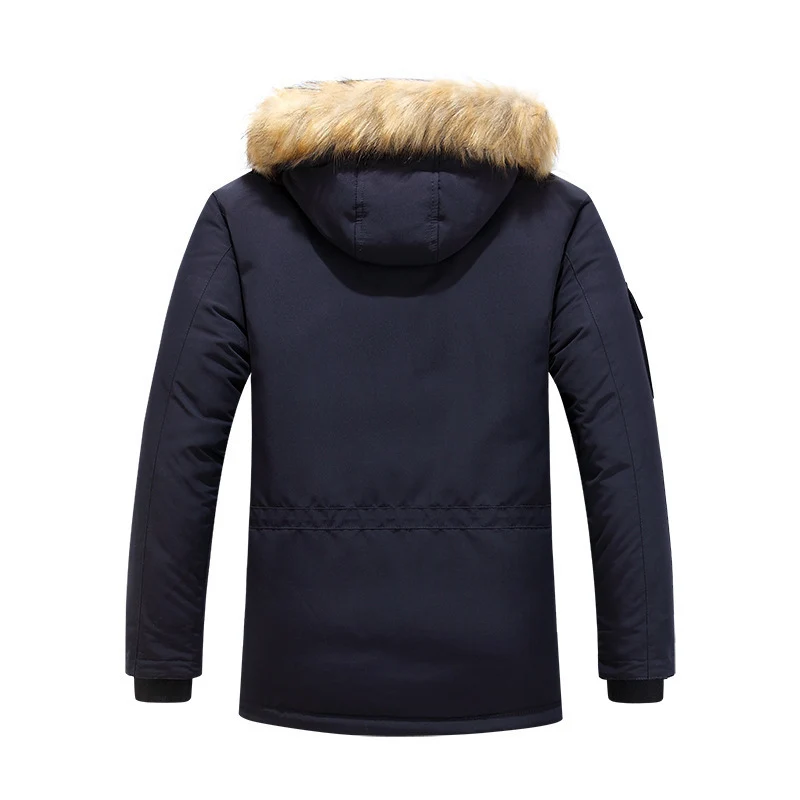 Herren Arctic-Expeditionsparka mit gefütterter Thermoisolierung und abnehmbarer Kunstfellkapuze Nord Taschen