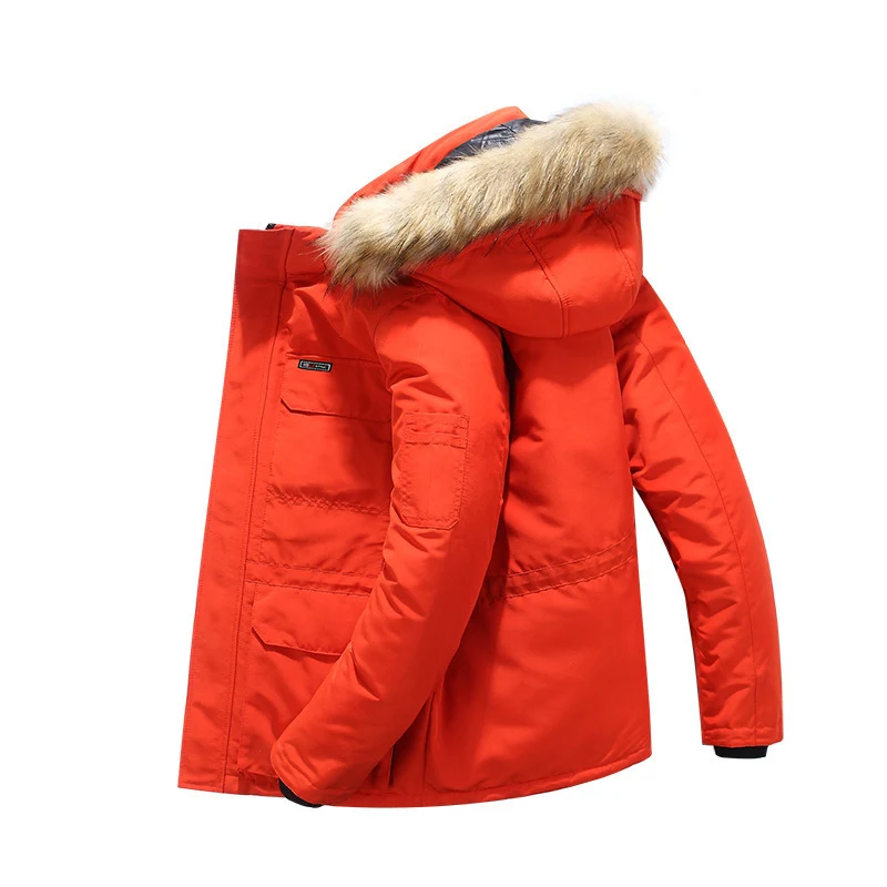 Herren Arctic-Expeditionsparka mit gefütterter Thermoisolierung und abnehmbarer Kunstfellkapuze Nord Taschen