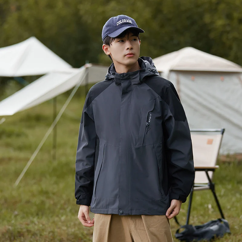 Damen zweilagige wasserdichte Outdoor‑Jacke mit Kapuze, atmungsaktiver Membran und verstellbarer Taille Nord Taschen