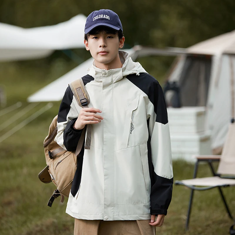 Damen zweilagige wasserdichte Outdoor‑Jacke mit Kapuze, atmungsaktiver Membran und verstellbarer Taille Nord Taschen