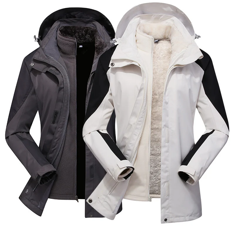 Damen zweilagige Softshelljacke mit herausnehmbarer Teddyfleece-Innenjacke und verstellbarer Kapuze Nord Taschen