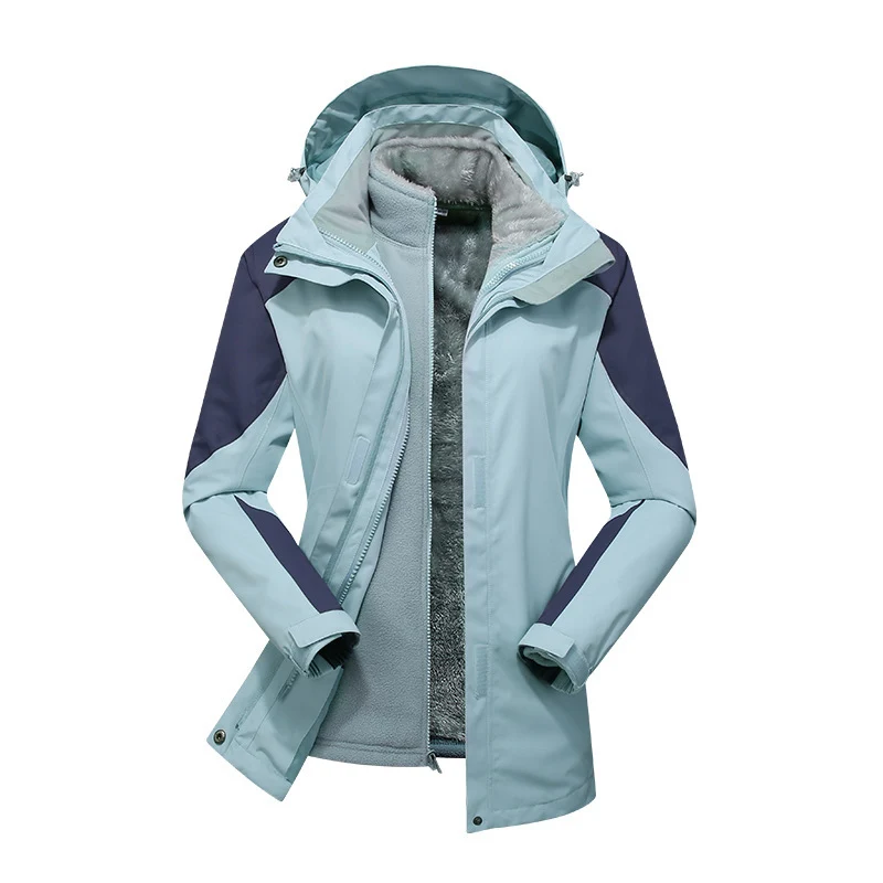 Damen zweilagige Softshelljacke mit herausnehmbarer Teddyfleece-Innenjacke und verstellbarer Kapuze Nord Taschen