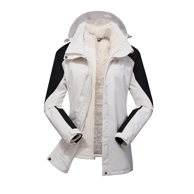 Damen zweilagige Softshelljacke mit herausnehmbarer Teddyfleece-Innenjacke und verstellbarer Kapuze Nord Taschen